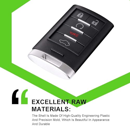 Miniatura 3 de SCITOO Reemplazo para Shell 5 botones pad exterior sin llave entrada remota llavero caso 2005-2014 Cadillac CTS STS 1PC FCC ADP05724518S