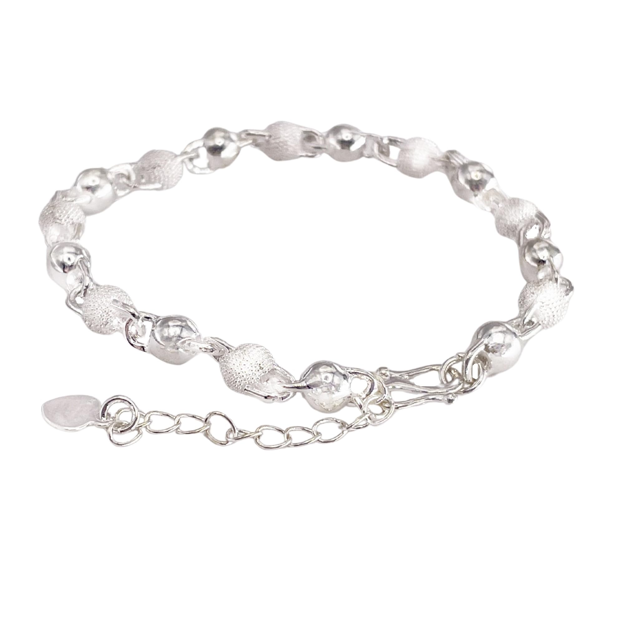 CUTEZING Silver Bracelets For Women Beads Bangle Bracelet Transfer Lucky Cuff Bracelet Adjustable Fashion Jewelry