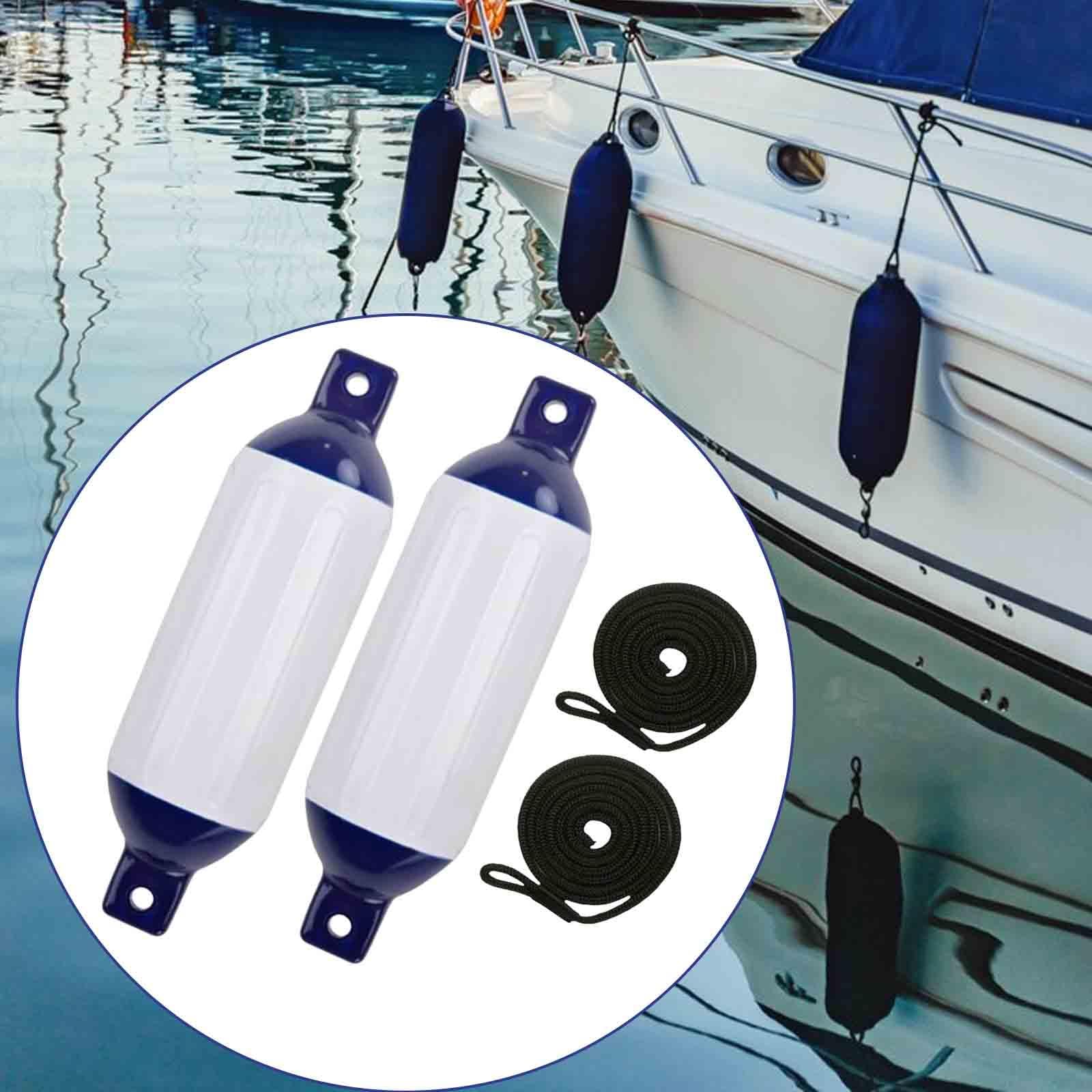 Set di Parabordi per Barche per Un Attracco E Una Maggiore Protezione, G0 Nero Blu Corda