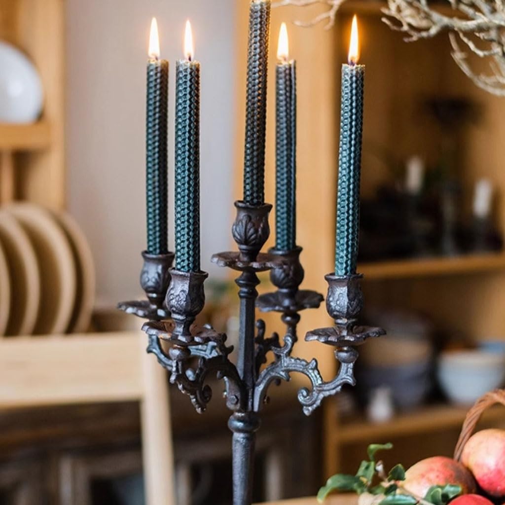 Dekorativer Kerzenständer, nordisch, Retro, aus schwarzem Gusseisen, Aromatherapie-Kerzenhalter für Zuhause, Ornamente