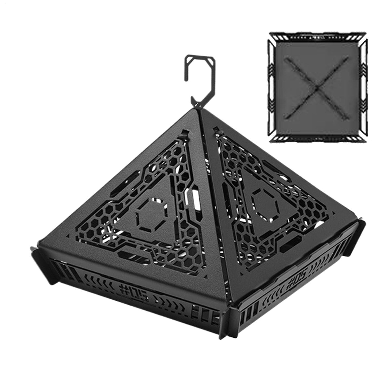 Brûleur d'encens portable rétro avec couvercle de lampe et support pliant inox