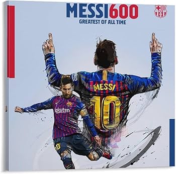 Amazon.co.jp: FCバルセロナのリオネル・メッシ選手が通算600 絵画