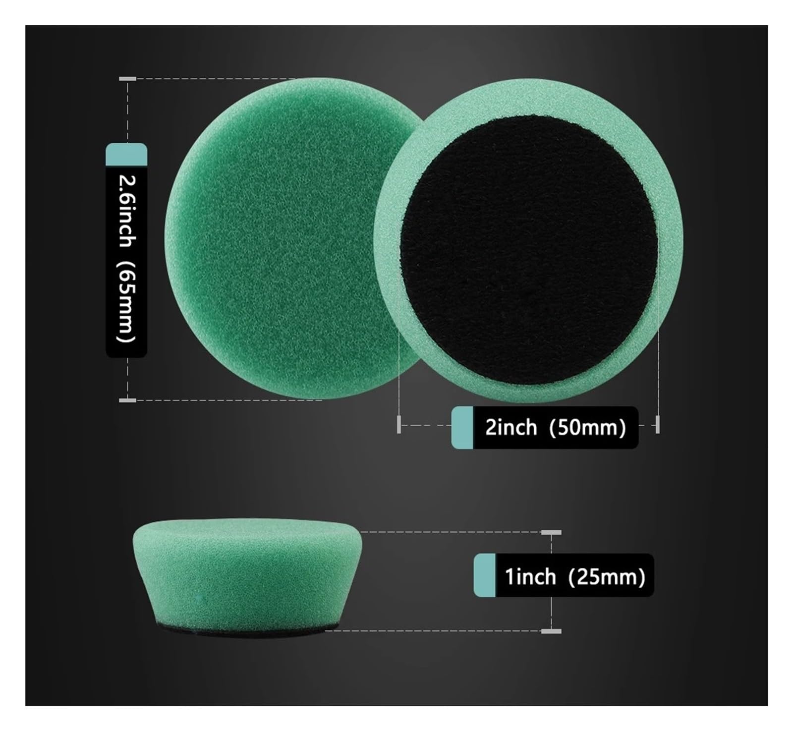 1,5/2 Zoll Mini-Schwamm-Polierpad-Set for Akku-Polierer