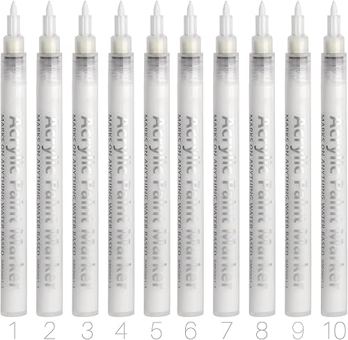 Miniatura 6 de VIANZE Marcadores acrílicos de pintura acrílica, bolígrafos de pintura acrílica blanca de doble punta, mayor capacidad y más duraderos, marcadores