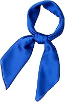 Vista 10 de Conjunto de bufanda de poliéster de gasa cuadrada de satén suave y grande para mujer, cuello de cabeza, multiuso, colores sólidos disponibles Azul
