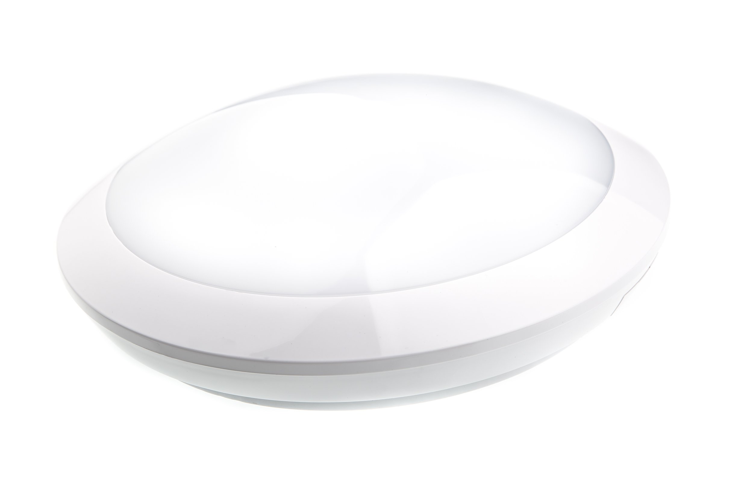 HUBER LED HML 80 HF LED con rilevatore di movimento a 360 °, bianco, 16 W, 1200 lm, IP44 per uso interno, altamente sensibile grazie alla tecnologia radar, adatto per luci di hall, soffitto e cantina
