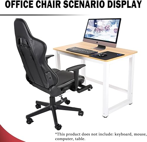 Miniatura 4 de Asiento de carreras Ajuste de ángulo y altura giratorio con cojín lumbar y reposacabezas Funda de PVC transpirable Marco de metal de nylon Soporte