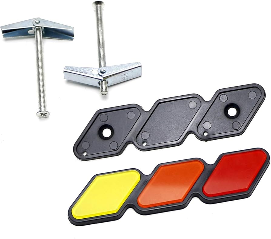 Amazon.com: iJDMTOY Retro 3-Color Stripe Grille Badge Emblem w/No