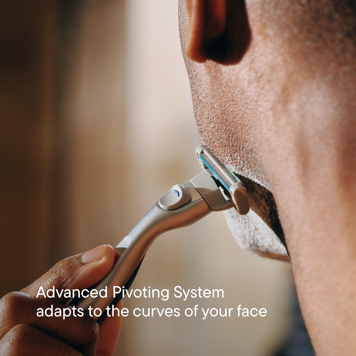 Harry's Plus Trial Shaving Kit for Men - Premium Handle, Razor Blade Cartridge, Foaming Shave Gel, and Travel Blade Cover - Advanced Pivoting System - Onyx - Image 4