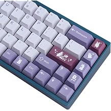 JOMKIZ PBT Key Cap, Cherry Profile Key Cap 134 Keys Rabbit Dye Sublimation with 7U Space Bar Japanese Key Cap Set for Cherry MX Switch US Layout Mechanical Keyboard