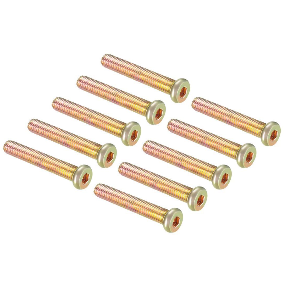 TA-VIGOR M8 Hex Socket Machine Screws Bolts, 50mm Zinc Plated Flat Head Carbon Steel Full Thread Furniture Bolt for Furniture Assembly, Machinery, Woodworking, Machinery Industry & DIY 10pc