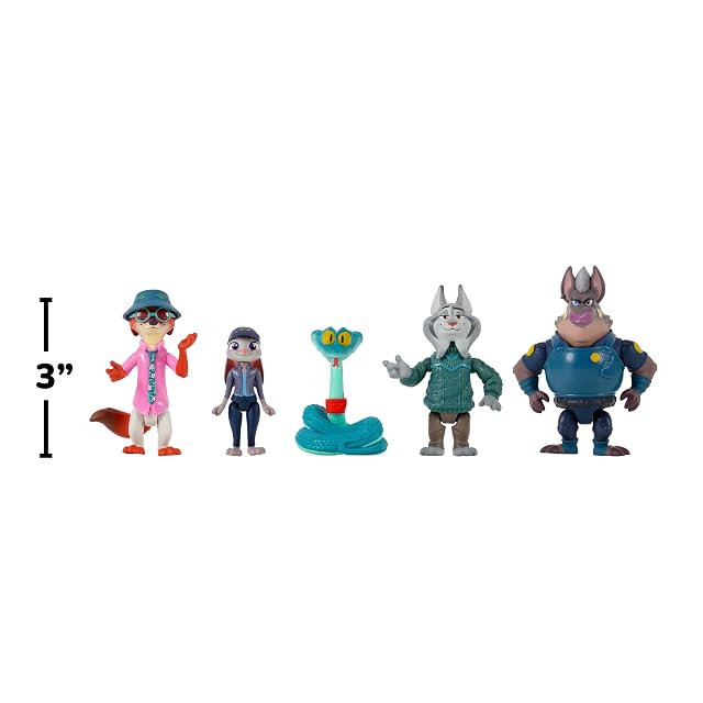 Foto 3 de 8 de Disney's Zootopia 2 Adventure - Paquete de 5 figuras articuladas de 3 pulgadas con 2 personajes encubiertos