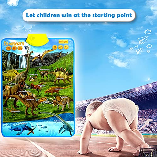 Paloura Dinosaur Poster - Electronic Interactive Educational Talking Poster Learn Names & Sounds & Facts & Games Of Dinosaur Learning Toys For 3,4,5,6 Year Old Boys Dinosaur Posters For Boys Room #TOP5