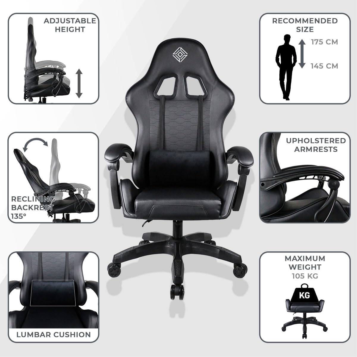 Chaise Gaming Joker DC Comics - Fauteuil Gamer Noir Avec Assise Confortable, Accoudoirs 3D Et Dossier Ergonomique