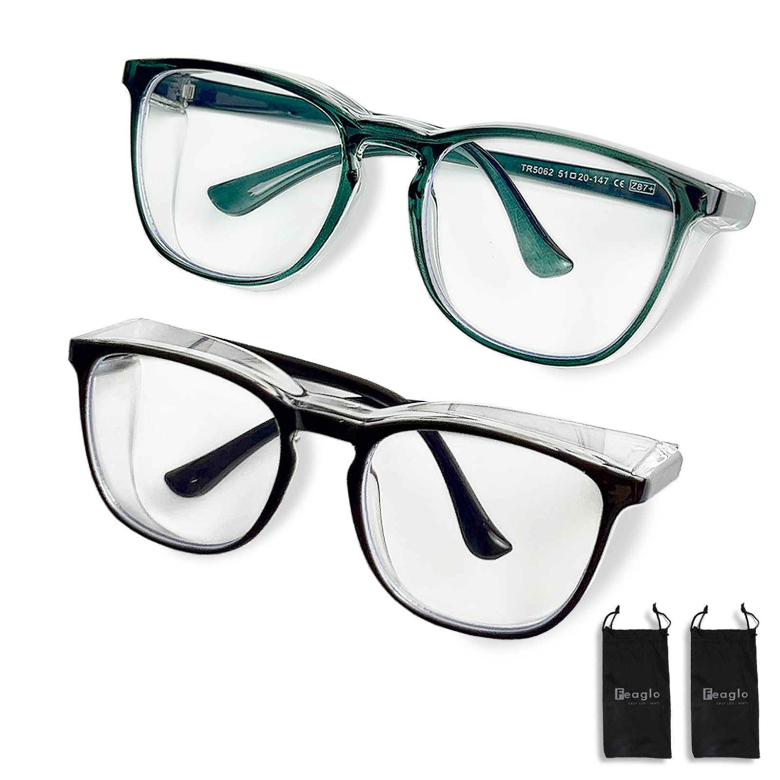 Feaglo Safety Glasses, Anti Fog Safety Goggles for Women Men, Blue Light Blocking Stylish Eye Protection Glasses Side Shield — Amazon image 13