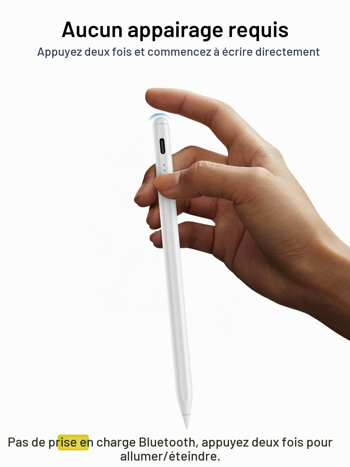 KEEPRO Stylet pour iPad 2018-2026, Charge Rapide Rejet Paume Détection Inclinaison sans Bluetooth, Compatible iPad 11/10/9/8/7/6/A16, Mini 7/6/5, Air M4/M3/M2 11"/13"/5/4/3, Pro M5/M4 13"/12.9″/11″