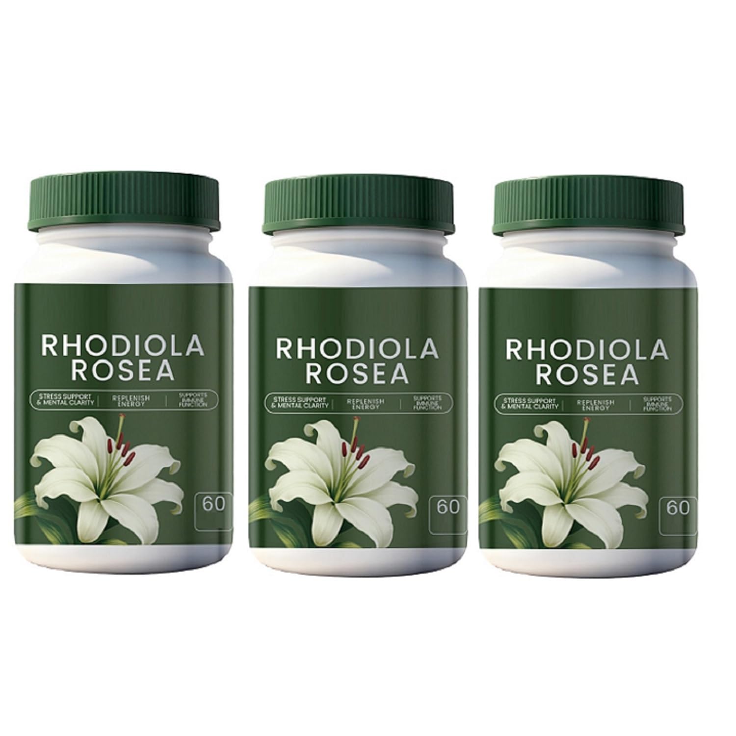 Extracto De Rhodiola Rosea: Apoya El Estado De áNimo│Adecuado Para Hombres Y Mujeres,3pcs