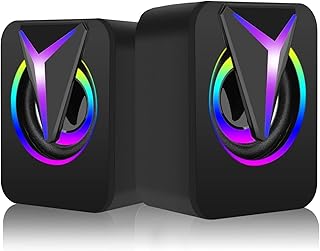 Sponsored Ad – Bolivia's Computer Speakers, USB Powered Multimedia Pc Speaker with Volume Control, LED Lights, 3.5mm Aux-In, 2.0 Rgb Gaming Speaker, Suitable for Pc, Desktop, Laptop, Cellphone, Monitor
