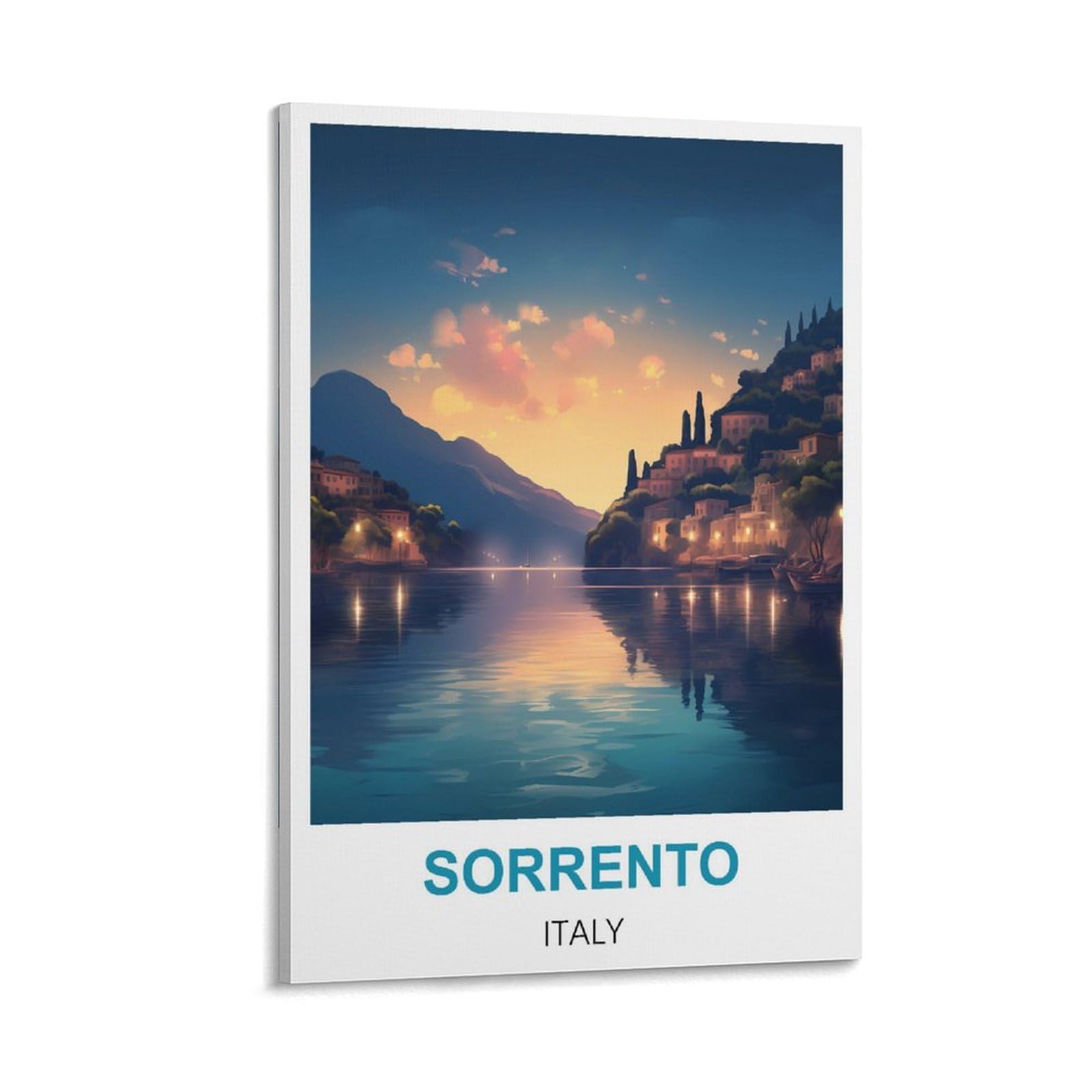 Hsayyiii Frame-Style Sorrento Italy Vintage Travel Poster 16X24inch(40X60cm) Canvas Art Poster And Wall Art Picture Print Bedroom Decor