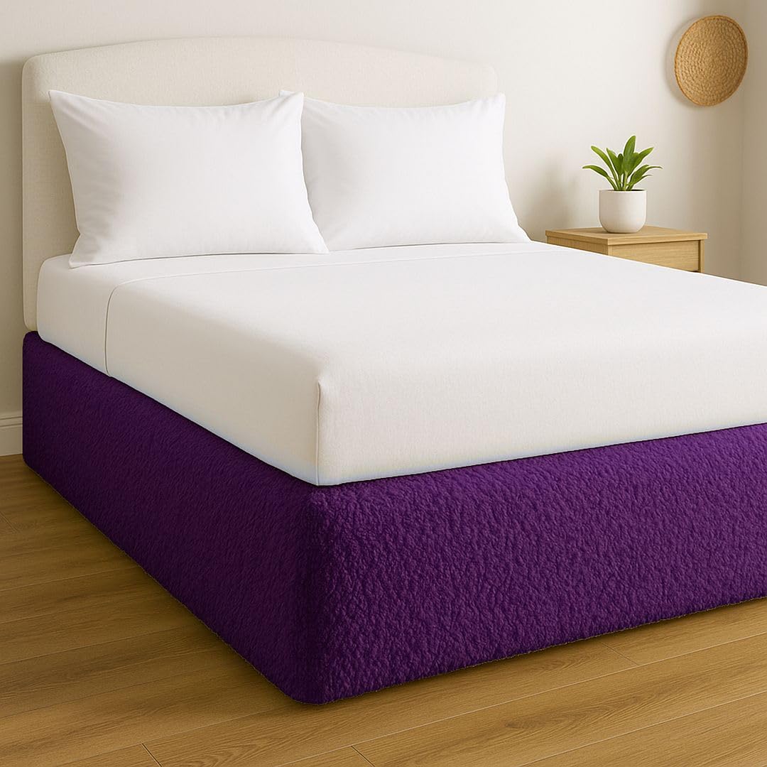 John Aird Aubergine Teddy Fleece Elasticated Divan Bed Valance (, King)