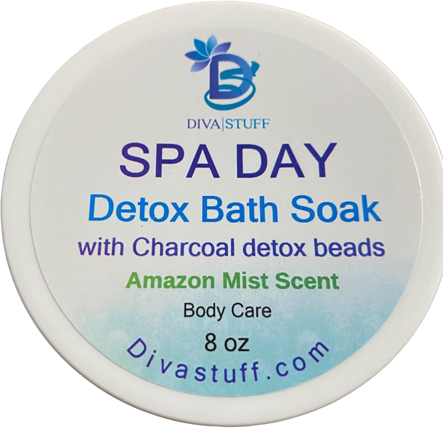 Spa Day Detox Bath Soak with Charcoal Beads, Pink Himalayan Salt, Dead Sea Salt and Kaolin Clay, 8 Ounce Jar