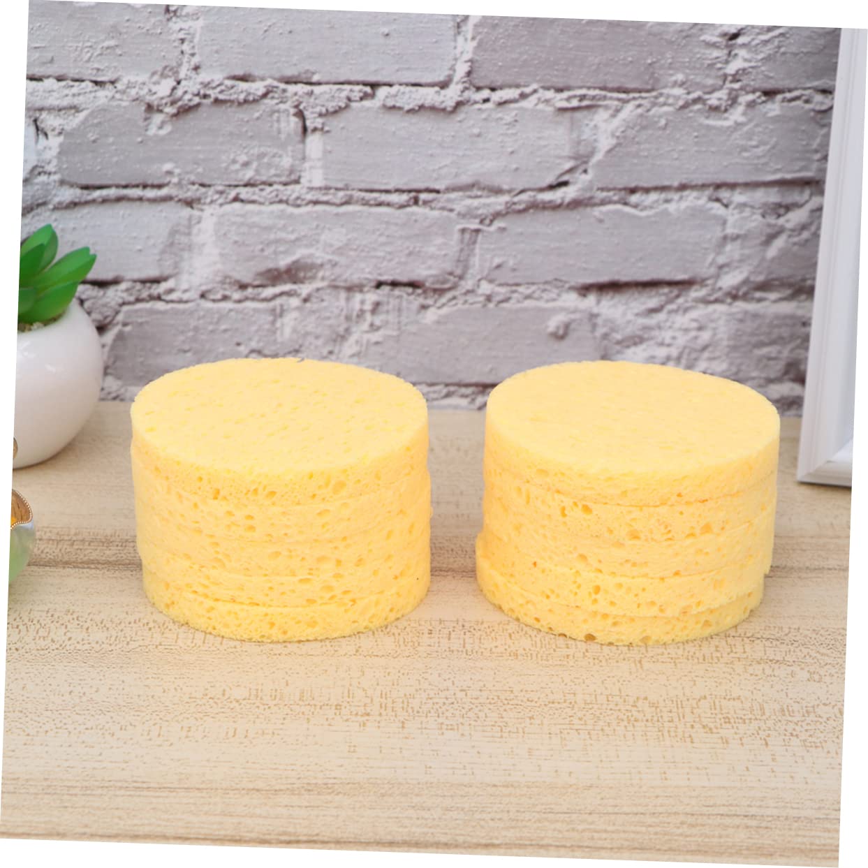Healeved 30pezzi Spugne Struccanti Legno Per Per Rimuovere Makeup Blush e Protezione Solare Colore Giallo
