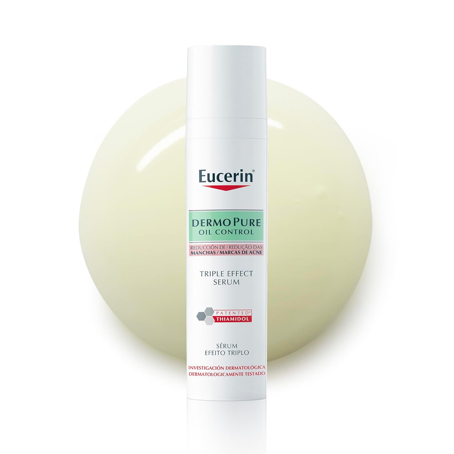EUCERIN Sérum Facial Antiacne Dermo Pure Efeito Triplo 40ml, Antioleosidade, Antimanchas, Thiamidol, Peles Oleosas