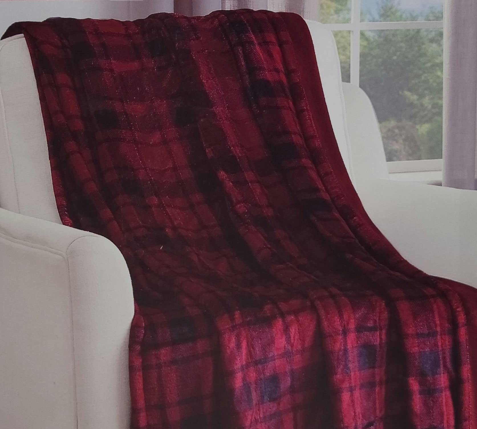 Brookstone Heated Throw with 4 Heat Settings, Easy One Touch Built-in  Remote - 50 in. x 60 in (Red) : Amazon.ca: Home