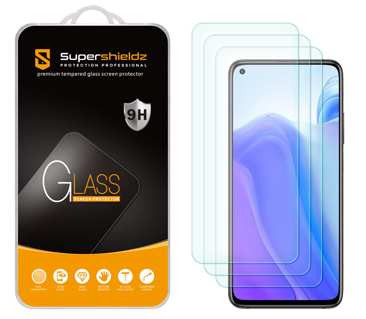 Supershieldz (3 Pack) Designed for Xiaomi Mi 10T and Xiaomi Mi 10T Pro Tempered Glass Screen Protector, Anti Scratch, Bubble Free
