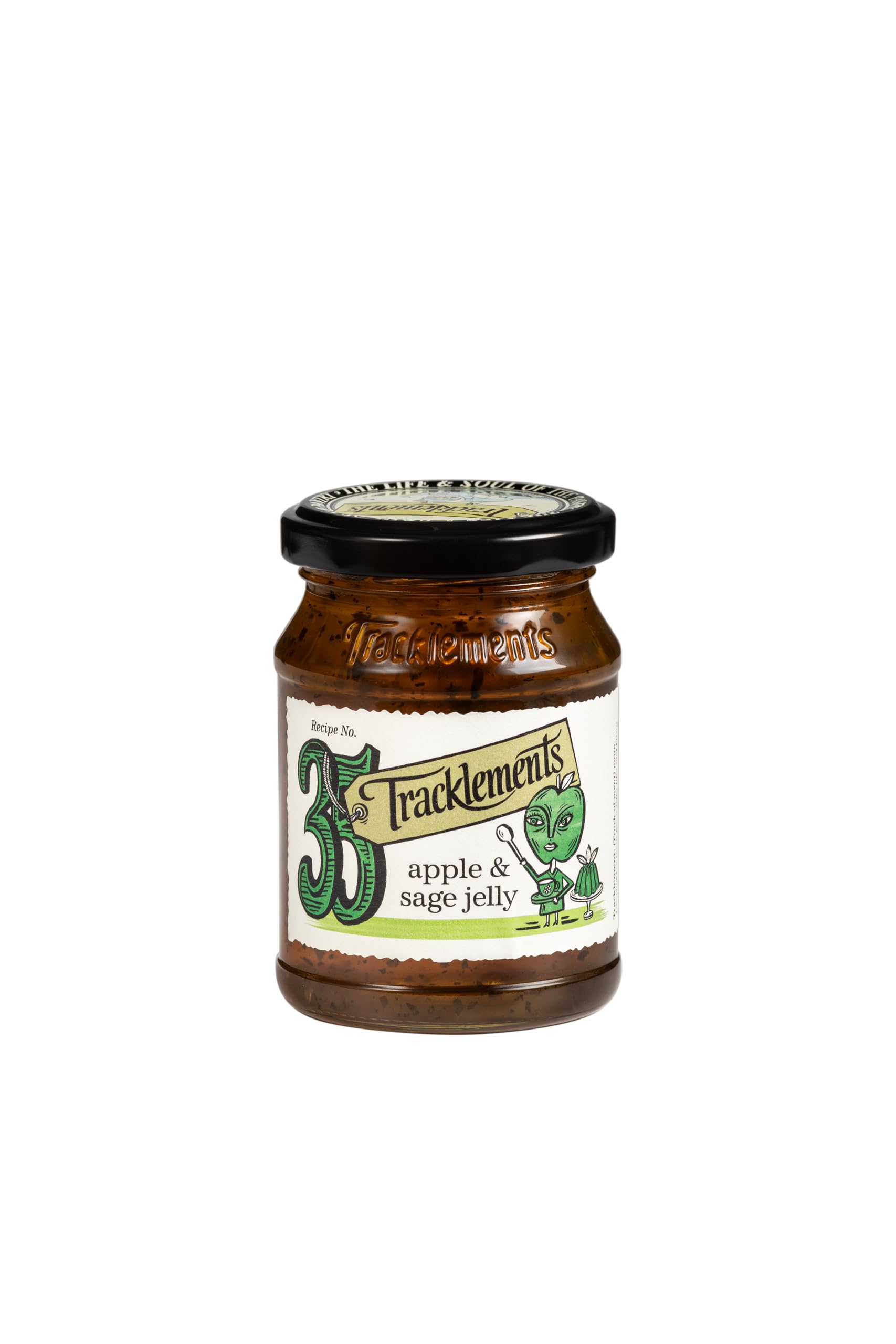 Tracklements Apple & Sage Jelly | A Condiment for Stuffing, Sauces and Gravies or Partnered with Pork Shoulder | Vegetarian and Vegan Friendly | Gluten Free | 220g Jar