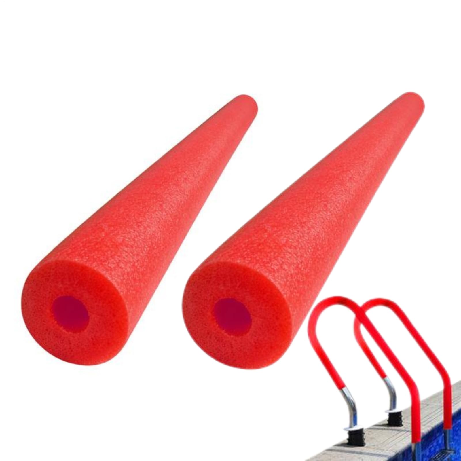 Pool Noodle, 2X120CM Foam Swimming Noodles for Kids Adults, Extra Long Floating Pools Noodle with Hole, Flexible Swimming Pool Noodles Float Training Aid, for Pools Accessories