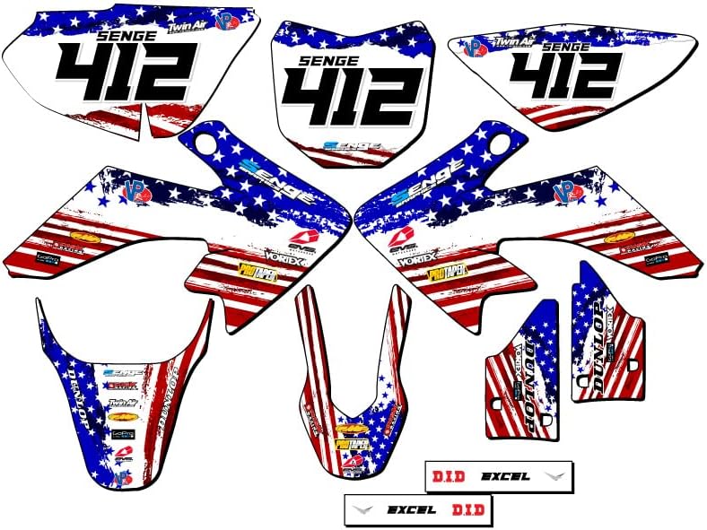 2013-2025 CRF 50F Merica USA Senge Graphics Complete Kit with Rider I.D. Compatible with Honda
