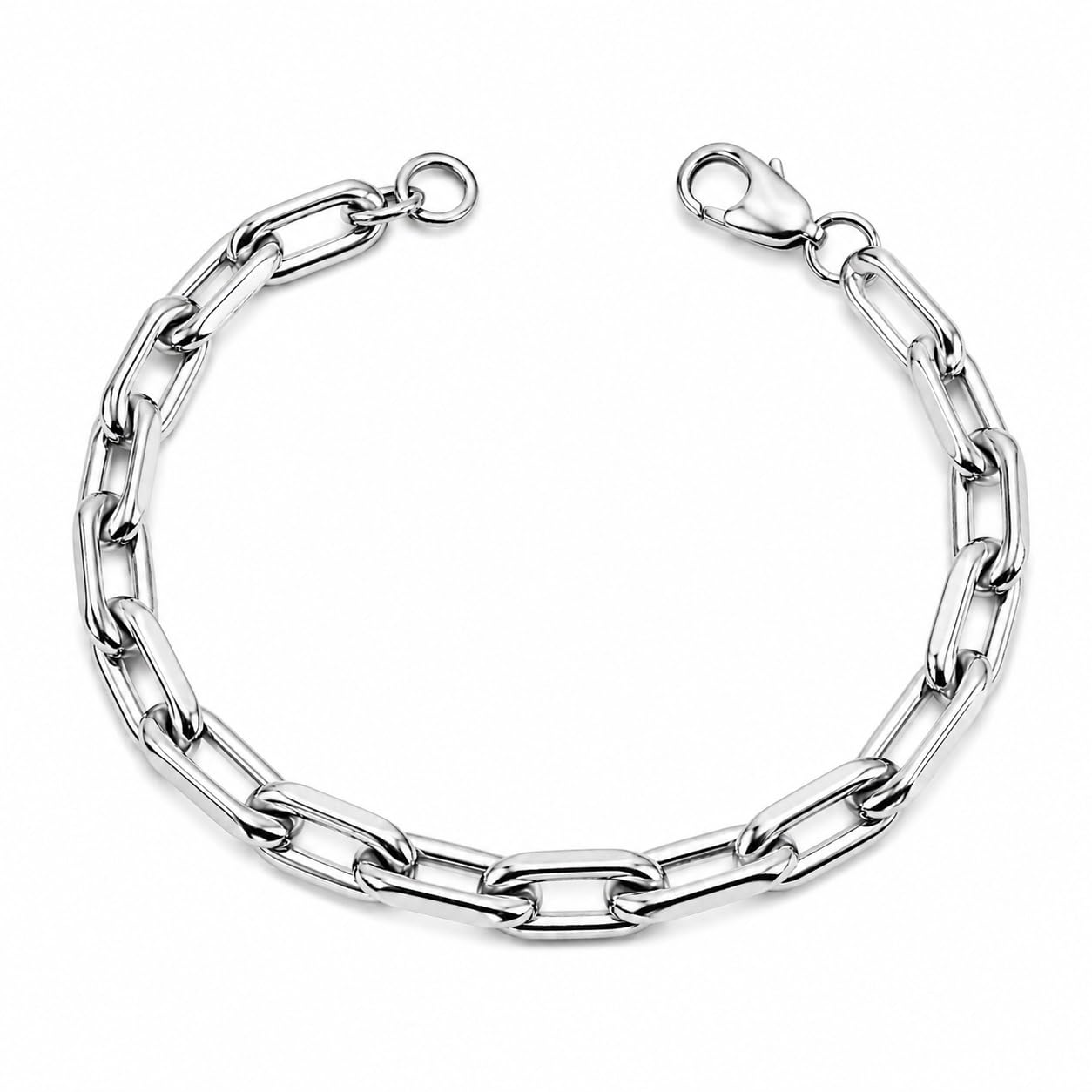 Anti Tarnish Bracelet for Man | Silver Bracelet for men | Chain bracelet for boys | Stainless Steel Link Bracelets for Mens | platinum Stylish Birthday Hand Band Jewellery Accessories Gift 470-image-22