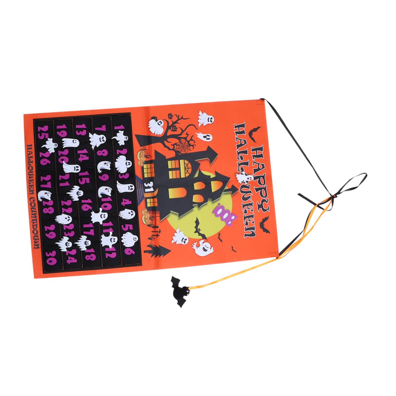 Lurrose 3stücke Halloween Countdown Kalender Mit Abnehmbaren Ornamenten Wiederverwendbarer Filz Für Kreative Halloween-dekoration Und Kinderfreude