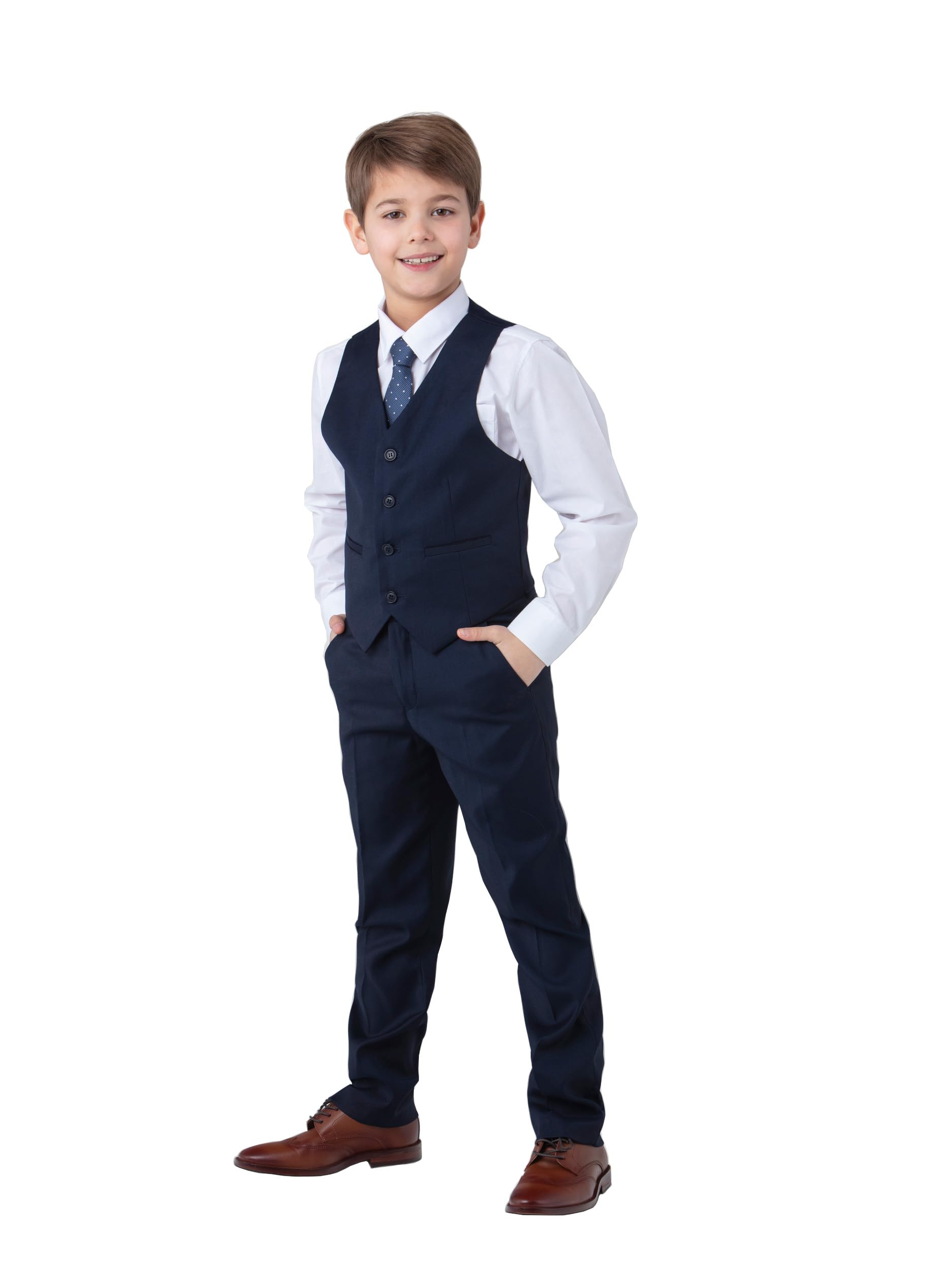 Jungen Anzug Kinderanzug Kommunionanzug 4-teilig blau