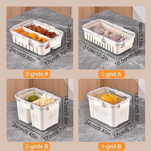 Miniatura 6 de Contenedores organizadores para refrigerador, contenedores de almacenamiento de alimentos con tapas, contenedores de almacenamiento de frutas