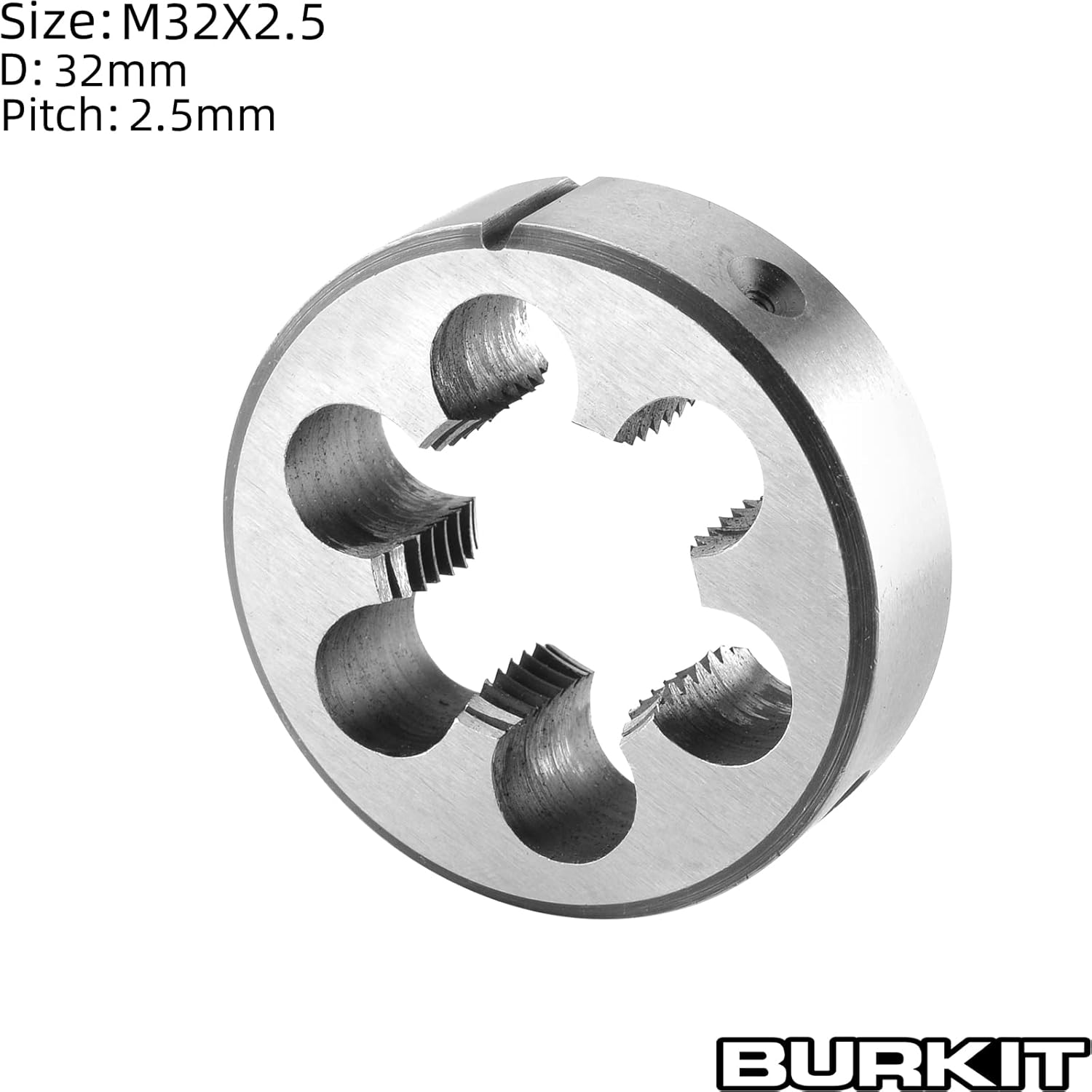 Burkit Metric M32 X 2.5 Round Threading Die, M32 x 2.5 Machine Thread Die Right Hand