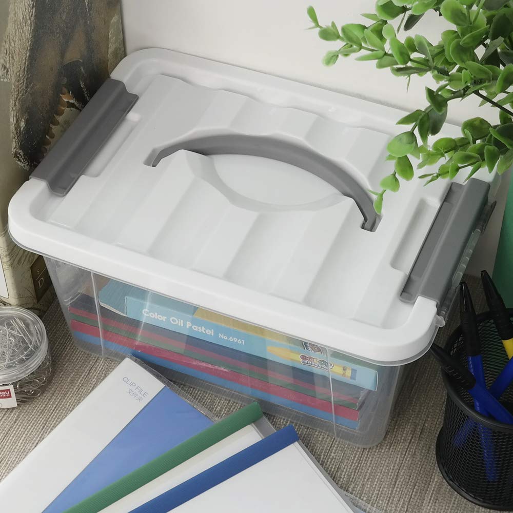 Inhouse Set di 6 Scatole in Plastica con Coperchio, Trasparente Scatola Portaoggetti