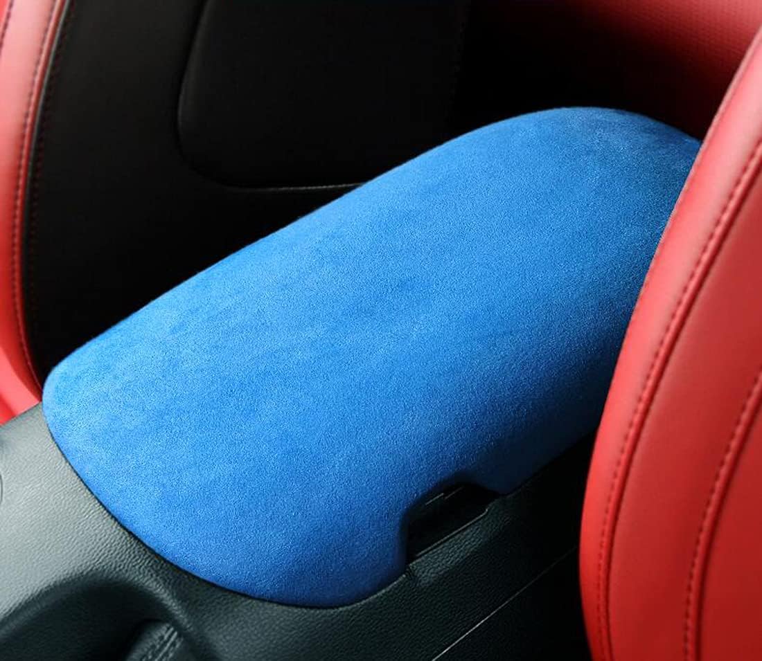 Armrest Box Panel Red Suede Cover Interior Sticker Panel Wrap for Mustang 2015 2016 2017 2018 2019 2020 2021