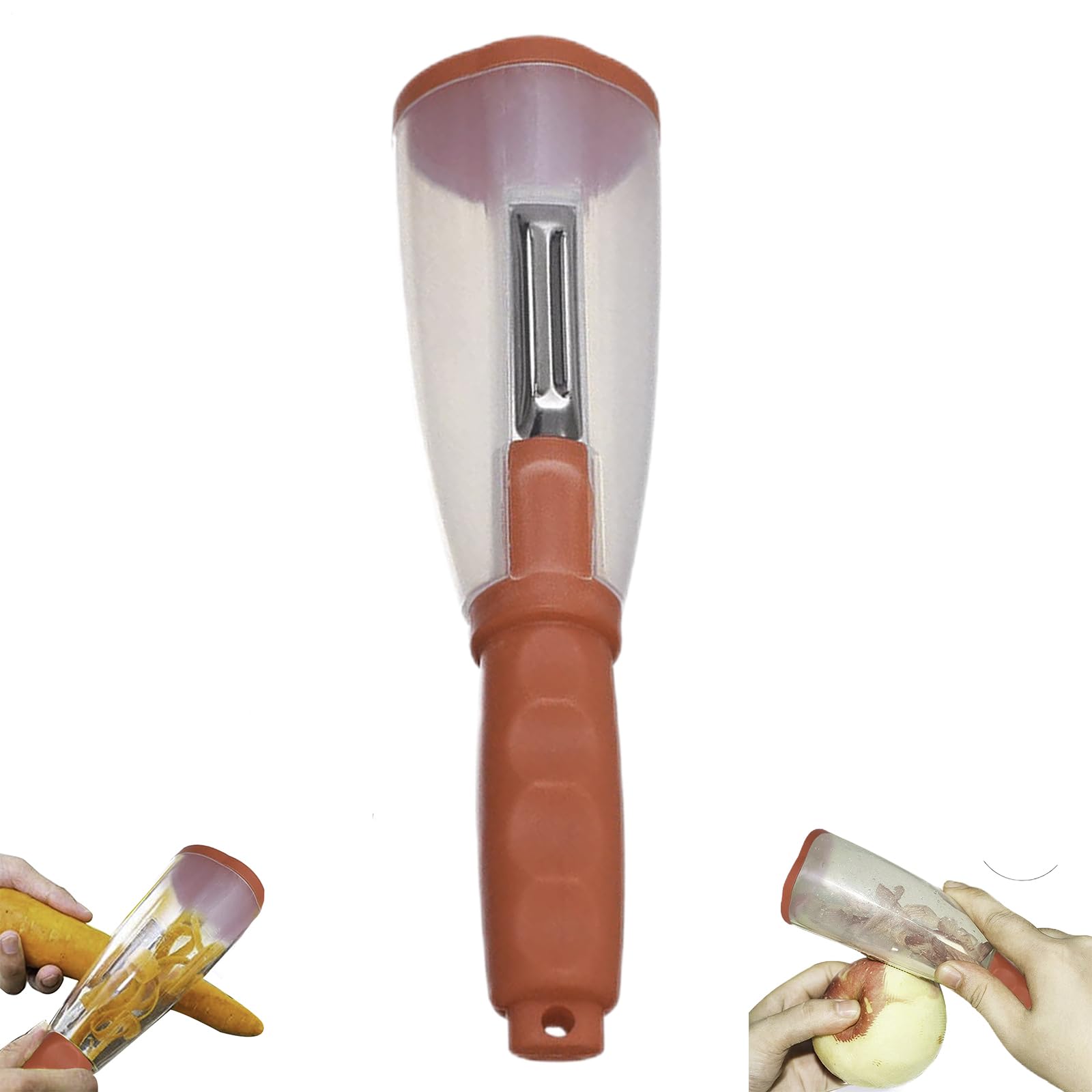 Pelas Patate E Verdure, Pelapatate Acciaio Inossidabile Con Contenitore, Coltello Pelapatate Con Scatola Portaoggetti, Sbuccia Patate Con Manico Ergonomico, Per Frutta, carotes E Cetrioli()