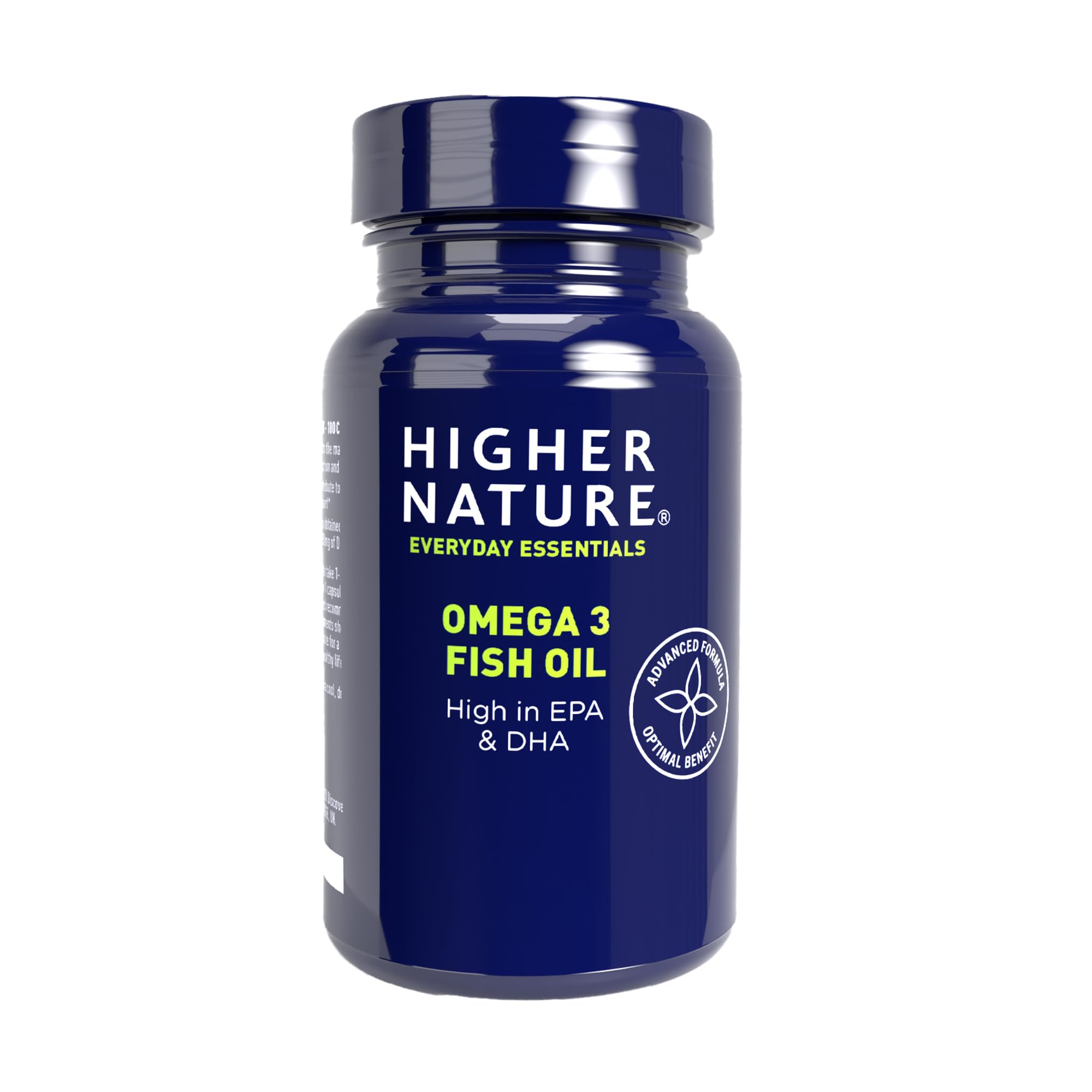 HIGHER NATUREOmega 3 1000mg Fish Oil Capsules - Eye Health & Brain - 180mg EPA - 120mg DHA - 180 Capsules