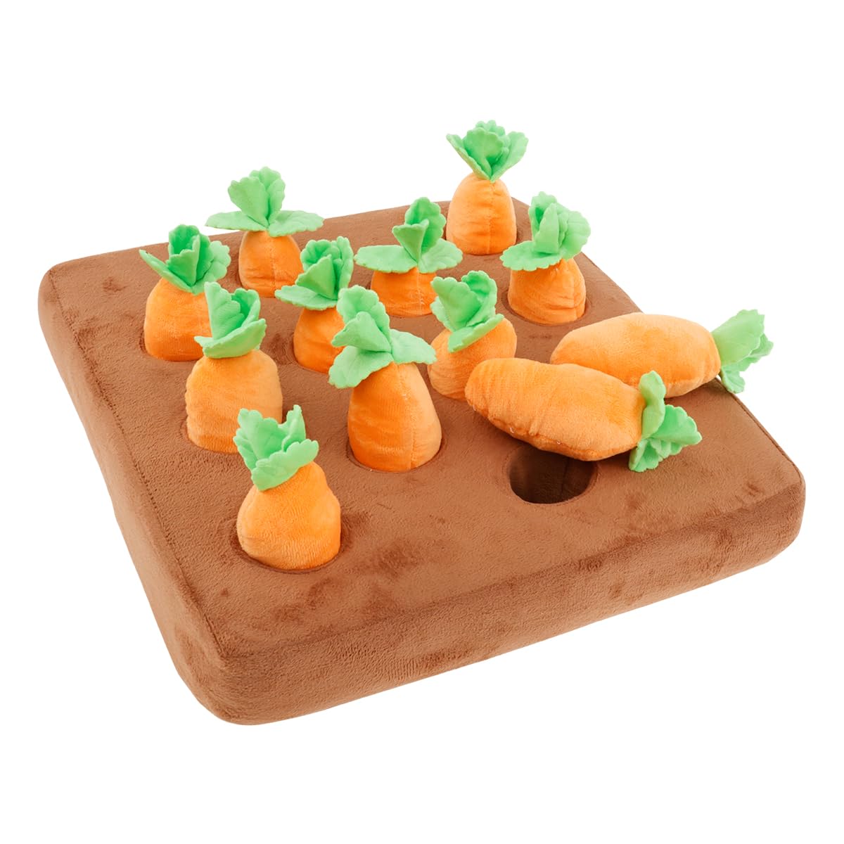 JTWEB Carrot Dog Toy, Non-Slip Interactive Carrot Patch Dog Toy with 12 Plush Carrots, Fun Interactive Toys for Pet Stress Relief(Squeaky Style)