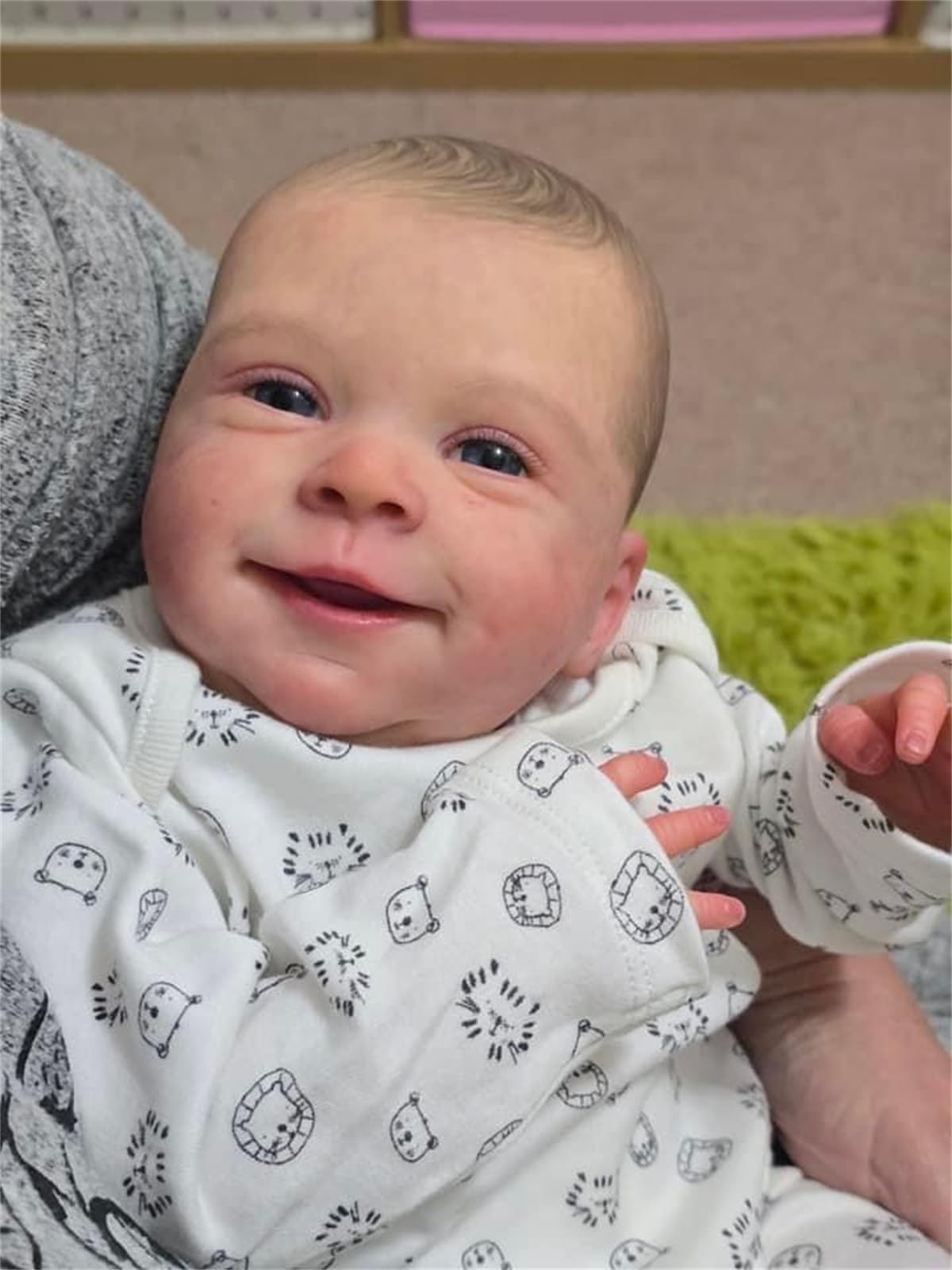 Zero pam Reborn Baby Vollsilikon Lebensecht Junge,Reborn Babypuppe Junge Wie Echt 45 cm, Realistische Babypuppen Weichen Körper, Re-Born Puppen Lebensecht Offene Augen