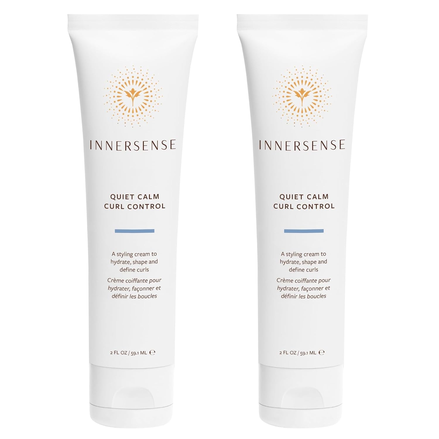 INNERSENSE Organic Beauty – Natural Quiet Calm Curl Control | Smoothing, Hydrating, Light Hold | Non-Toxic, Cruelty-Free, Clean Haircare (2 Pack – 2 fl oz | 59.1 mL each)