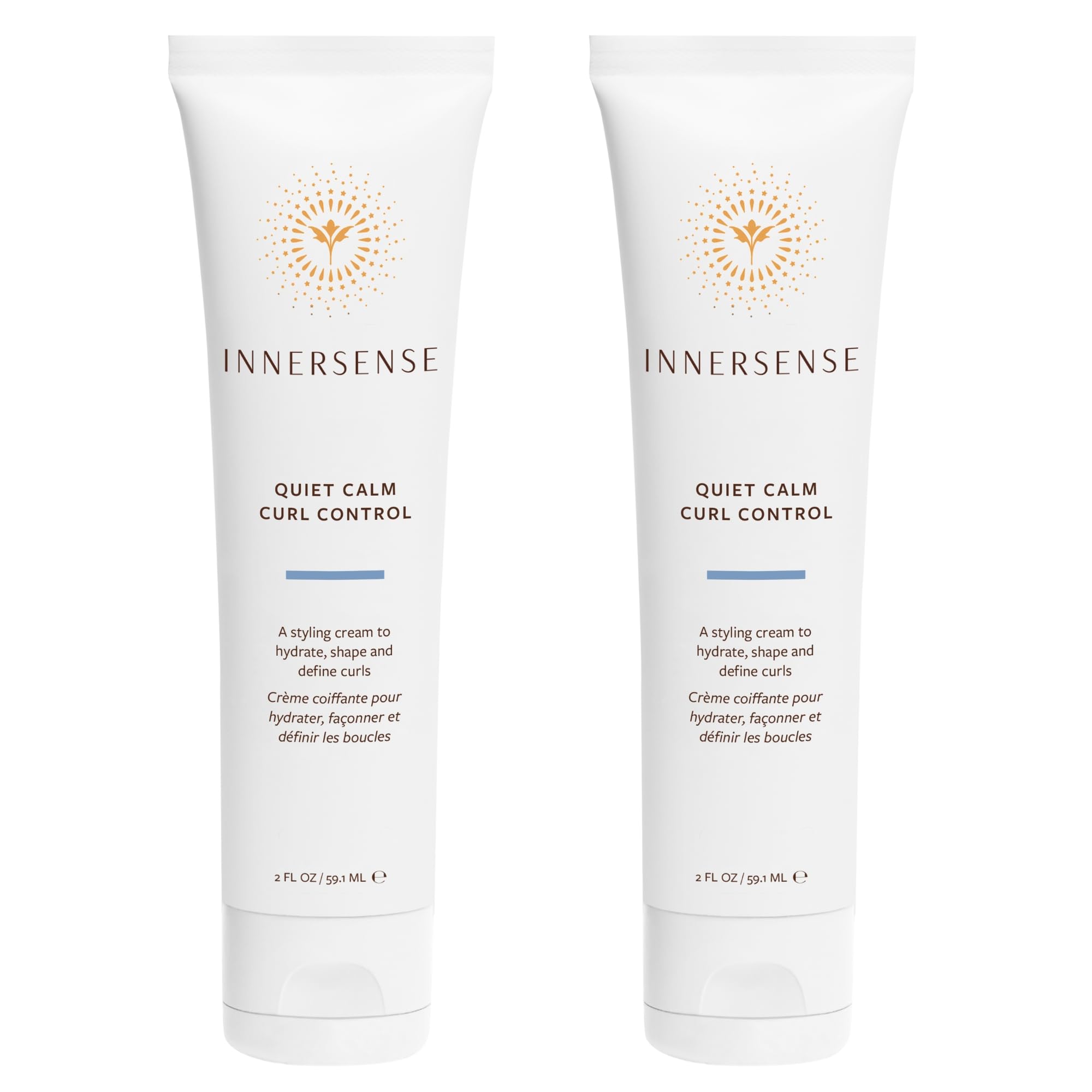 INNERSENSE Organic Beauty - Natural Quiet Calm Curl Control | Smoothing, Hydrating, Light Hold | Non-Toxic, Cruelty-Free, Clean Haircare (2 Pack - 2 fl oz | 59.1 mL each)