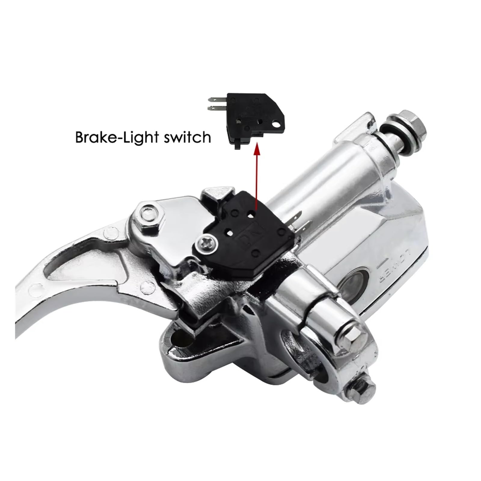 Kit Pompa Freno E Frizione Per Moto 7/8" 22mm Manubrio Universale - Cilindro Master Idraulico Con Leva E Interruttore Luce Stop, Nero, Adatto Per Lato Sinistro E Destro