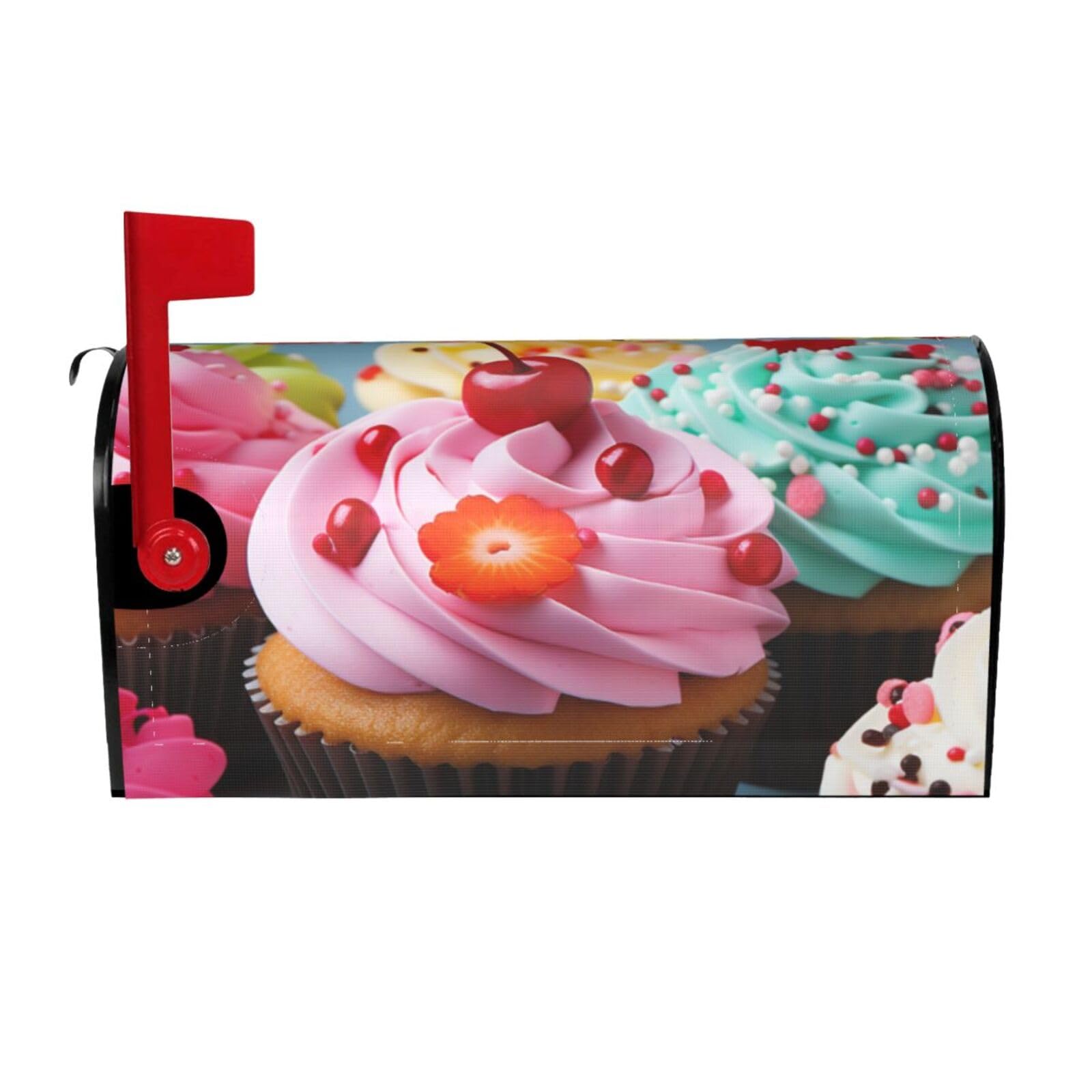 Cupcake Mailbox Covers Magnetic Wraps Post Letter Box Cover Garden Home Decor 25.5x21 in