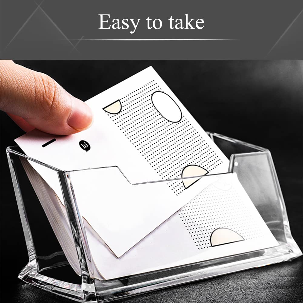 ManYing Lot De 3 Porte-Cartes De Visite Acrylique Transparent - Présentoir Bureau 103x45.5x47mm