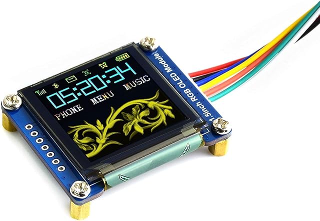IBest waveshare 1.5inch RGB OLED Display Module for Raspberry Pi/Arduino/STM32, 128x128 pixels 16-bit High Color 4-wire/3-wire SPI Interface SSD1351 Driver