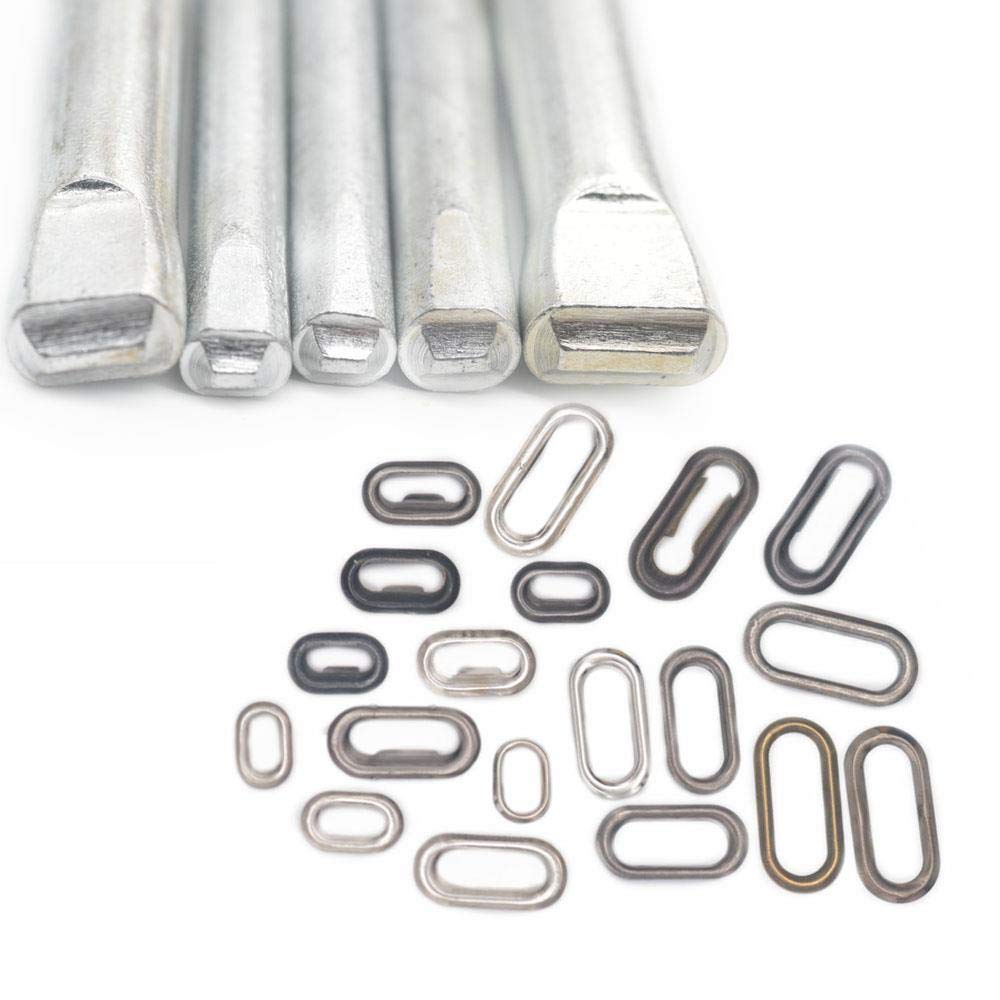 Micoshop Bronze One Tool + 20 Pcs Eyelets Grommet Hole Oval Shaped With Washers Use For Bags Purse Canvas Shoes Clothing Handcraft Diy Brass 4X8mm
